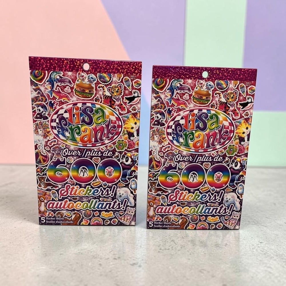 LISA FRANK Sticker Book 2X 600 Stickers NEW 80s 90s Retro Unicorns Journaling